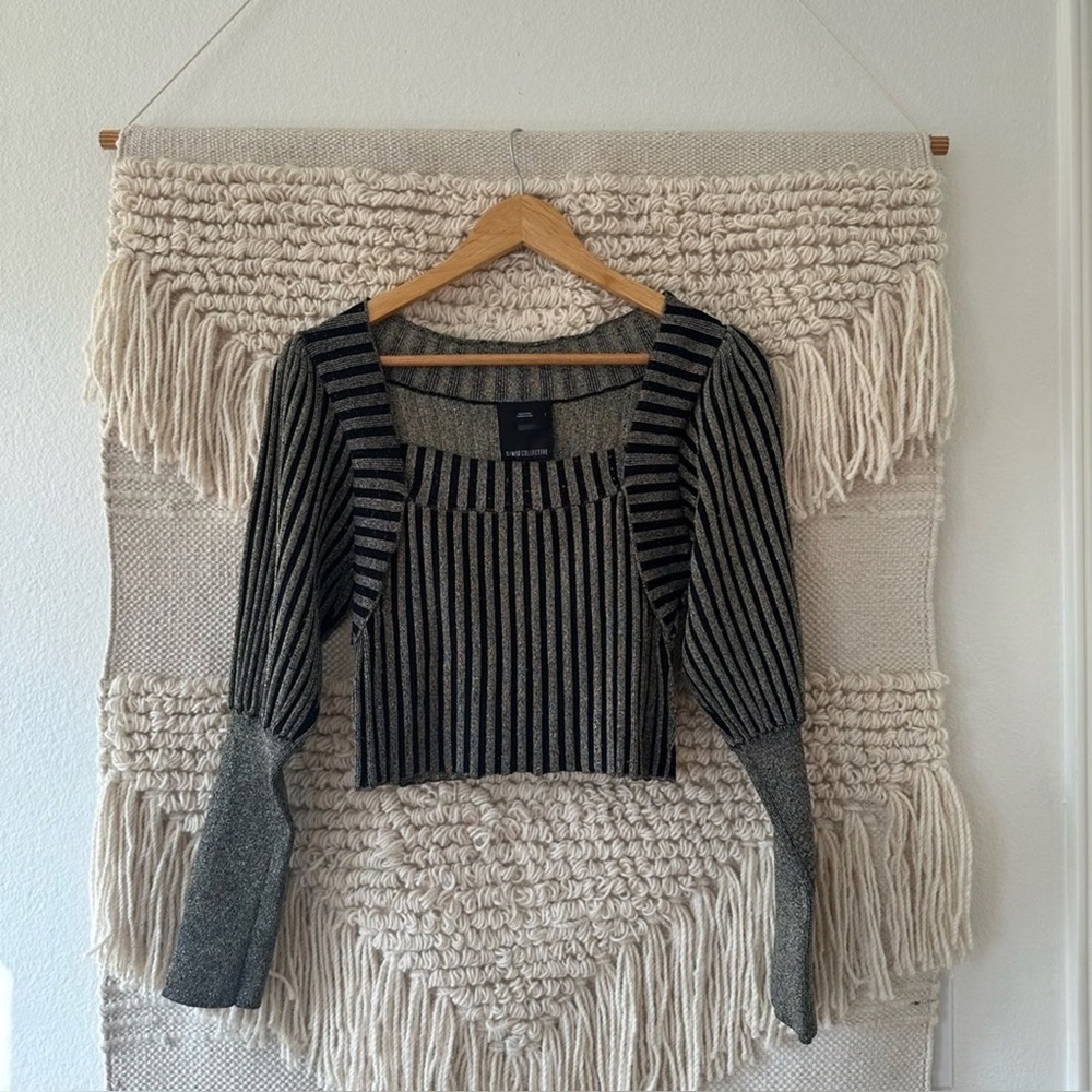 C/Meo Collective Acclaim glitter knit sweater size xs